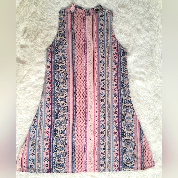 Mudd Multi Color Mini Casual Dress mock Turtle Neck - Picture 1 of 4